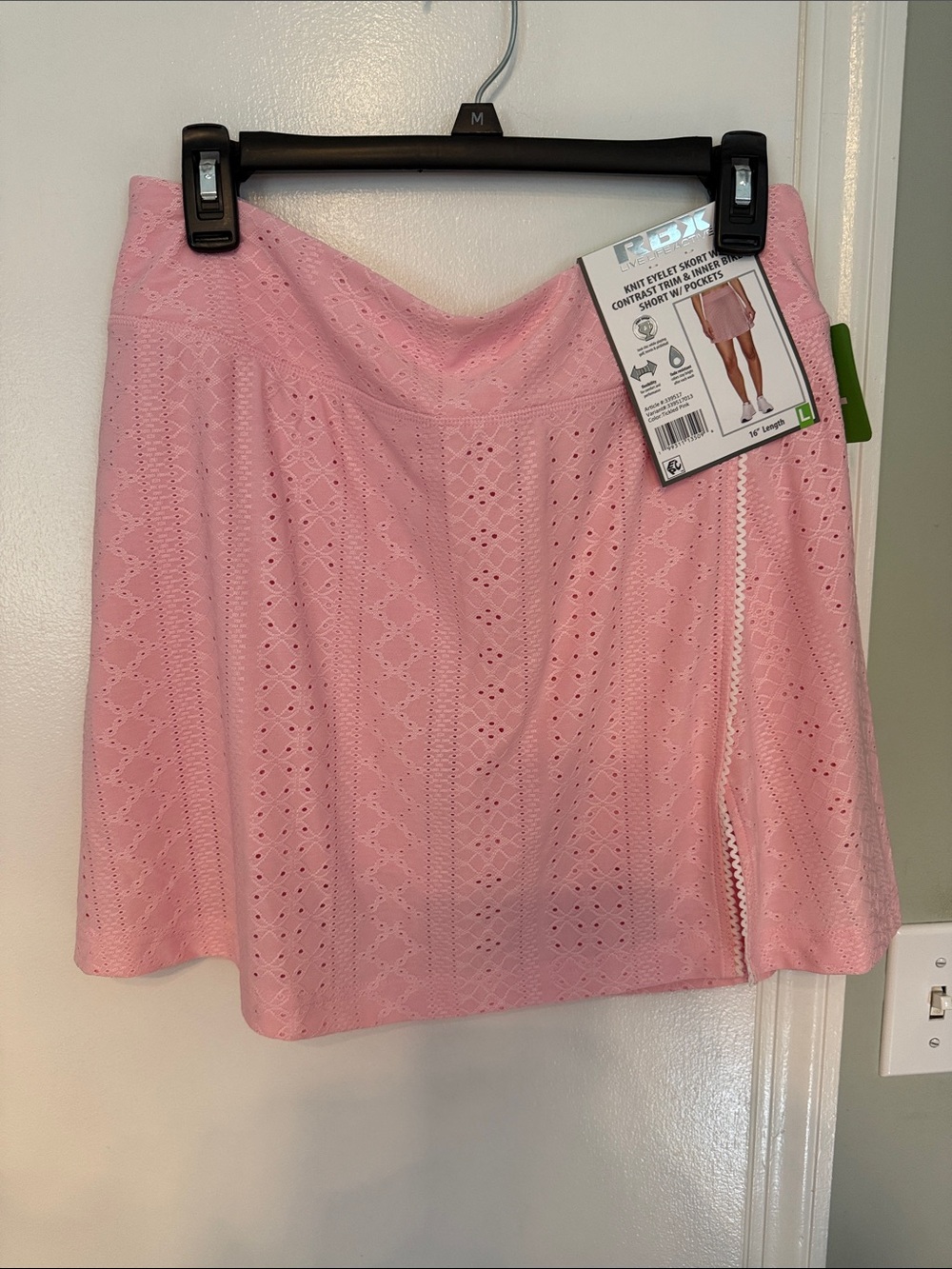 RBX Light Pink Eyelet A-Line Skort